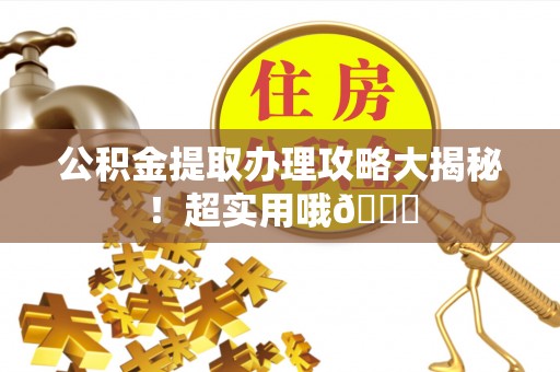 衡山公积金提取办理攻略大揭秘！超实用哦😉