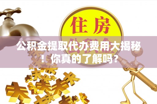 衡山公积金提取代办费用大揭秘！你真的了解吗？